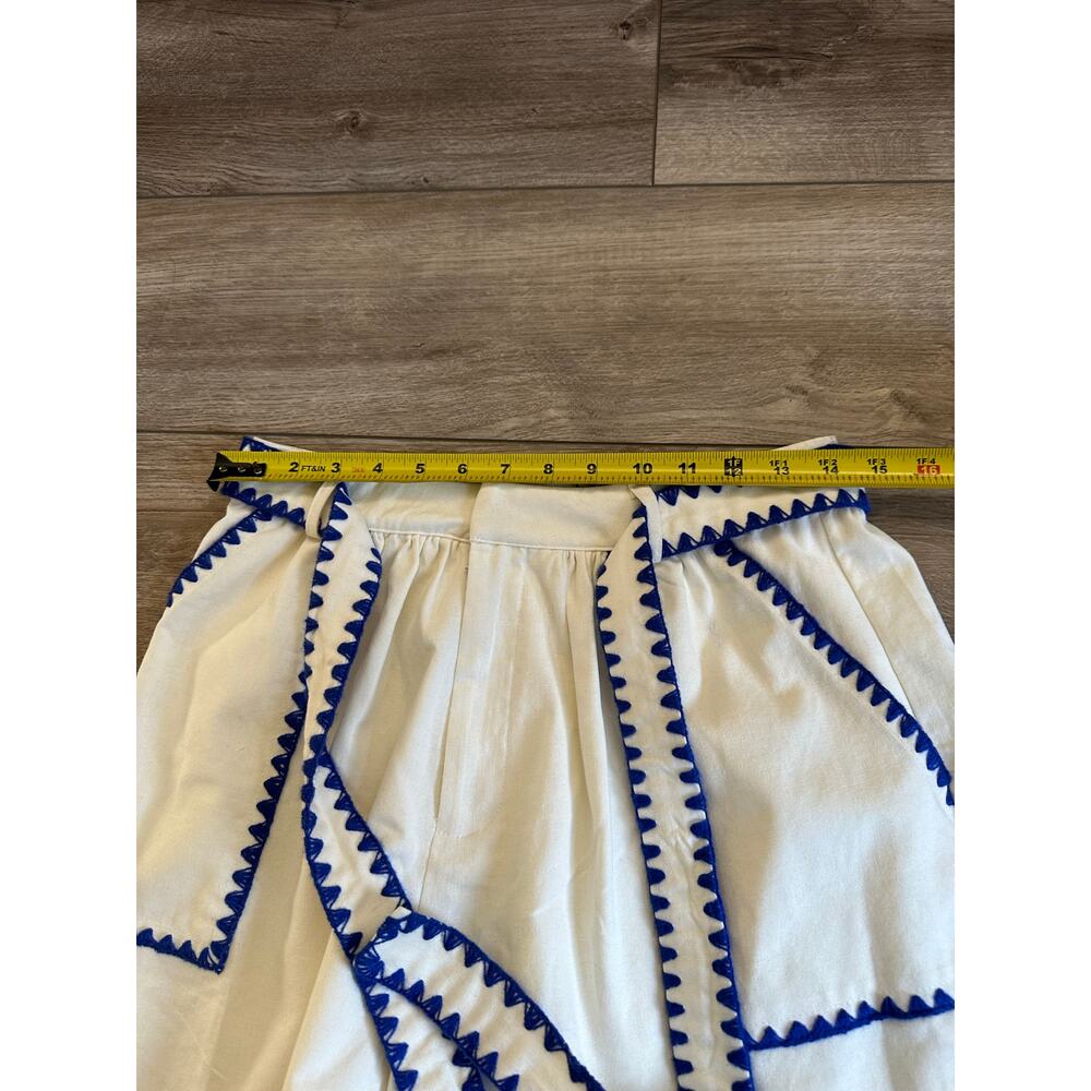 En Saison Donatella Cotton Linen Shorts Natural - Blue size Medium NWT - Picture 6 of 16